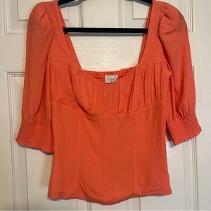 Aritizia Wilfred Pandora Blouse Size Medium Fresco Pink